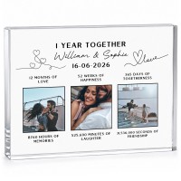 Personalised Gift For 1st Anniversary Acrylic Photo Plaque