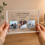 Personalised Gift For 1st Anniversary Acrylic Photo Plaque Personalised Gift For 1st Anniversary Acrylic Photo Plaque