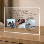 Personalised Gift For 1st Anniversary Acrylic Photo Plaque Personalised Gift For 1st Anniversary Acrylic Photo Plaque