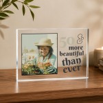 Personalised 50th Birthday Acrylic Photo Block Birthday Present Personalised 50th Birthday Acrylic Photo Block Birthday Present