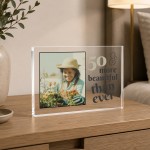 Personalised 50th Birthday Acrylic Photo Block Birthday Present Personalised 50th Birthday Acrylic Photo Block Birthday Present