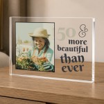 Personalised 50th Birthday Acrylic Photo Block Birthday Present Personalised 50th Birthday Acrylic Photo Block Birthday Present