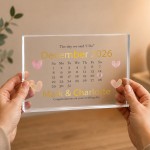 Personalised Wedding Date Acrylic Calendar Block Wedding Gift