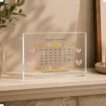 Personalised Wedding Date Acrylic Calendar Block Wedding Gift