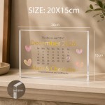 Personalised Wedding Date Acrylic Calendar Block Wedding Gift