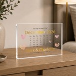 Personalised Wedding Date Acrylic Calendar Block Wedding Gift