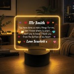 Personalised Teacher LED Acrylic Light Thank You Gift Personalised Teacher LED Acrylic Light Thank You Gift