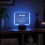 Personalised Teacher LED Acrylic Light Thank You Gift Personalised Teacher LED Acrylic Light Thank You Gift