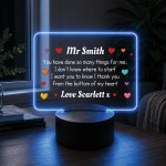 Personalised Teacher LED Acrylic Light Thank You Gift Personalised Teacher LED Acrylic Light Thank You Gift