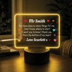 Personalised Teacher LED Acrylic Light Thank You Gift Personalised Teacher LED Acrylic Light Thank You Gift