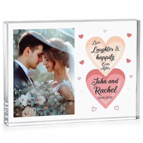 Personalised Wedding Acrylic Photo Block Custom Bride And Groom Personalised Wedding Acrylic Photo Block Custom Bride And Groom