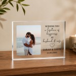 Personalised Wedding Photo Plaque with Names Date & Message Personalised Wedding Photo Plaque with Names Date & Message