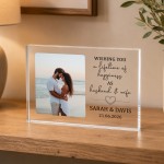 Personalised Wedding Photo Plaque with Names Date & Message Personalised Wedding Photo Plaque with Names Date & Message