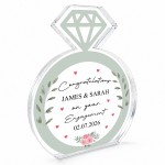 Personalised Engagement Ring Acrylic Plaque Gift for Couples Personalised Engagement Ring Acrylic Plaque Gift for Couples