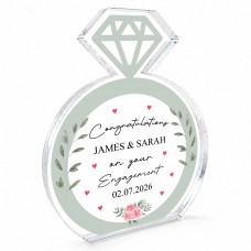 Personalised Engagement Ring Acrylic Plaque Gift for Couples