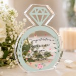 Personalised Engagement Ring Acrylic Plaque Gift for Couples Personalised Engagement Ring Acrylic Plaque Gift for Couples