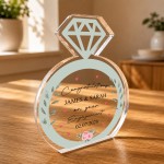 Personalised Engagement Ring Acrylic Plaque Gift for Couples Personalised Engagement Ring Acrylic Plaque Gift for Couples