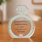 Personalised Engagement Ring Acrylic Plaque Gift for Couples Personalised Engagement Ring Acrylic Plaque Gift for Couples
