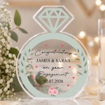 Personalised Engagement Ring Acrylic Plaque Gift for Couples Personalised Engagement Ring Acrylic Plaque Gift for Couples