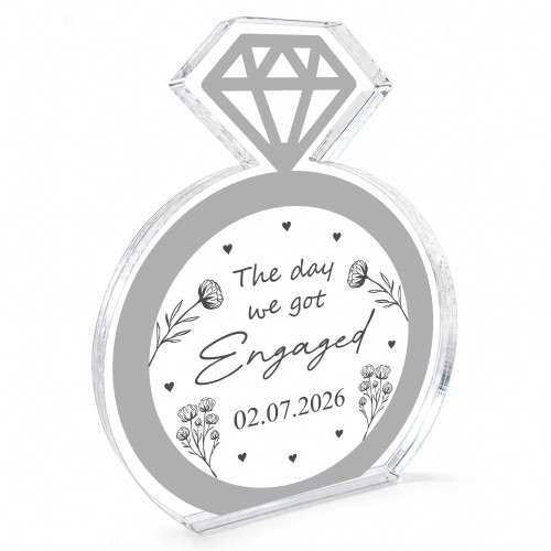 Personalised Engagement Plaque The Day We Got Engaged Gift Personalised Engagement Plaque The Day We Got Engaged Gift
