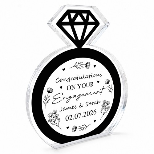Personalised Engagement Keepsake Plaque Engaged Gift For Couples Personalised Engagement Keepsake Plaque Engaged Gift For Couples