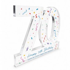 Personalised 70th Birthday Acrylic Plaque Gift Keepsake