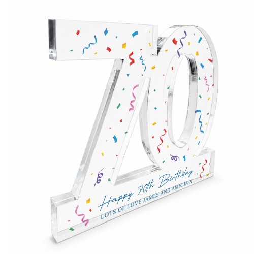 Personalised 70th Birthday Acrylic Plaque Gift Keepsake Personalised 70th Birthday Acrylic Plaque Gift Keepsake