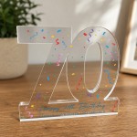 Personalised 70th Birthday Acrylic Plaque Gift Keepsake Personalised 70th Birthday Acrylic Plaque Gift Keepsake