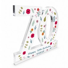 70th Birthday Gift For Women Personalised Keepsake Plaque
