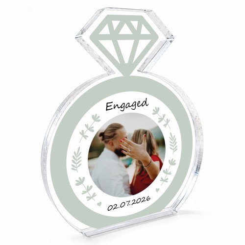 Personalised Engagement Photo Plaque Acrylic Ring Keepsake Gift Personalised Engagement Photo Plaque Acrylic Ring Keepsake Gift