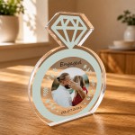 Personalised Engagement Photo Plaque Acrylic Ring Keepsake Gift Personalised Engagement Photo Plaque Acrylic Ring Keepsake Gift