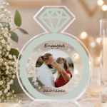 Personalised Engagement Photo Plaque Acrylic Ring Keepsake Gift Personalised Engagement Photo Plaque Acrylic Ring Keepsake Gift