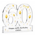 Personalised 60th Birthday Freestanding Plaque Gift For Women 