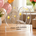 Personalised 60th Birthday Freestanding Plaque Gift For Women 