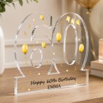 Personalised 60th Birthday Freestanding Plaque Gift For Women 