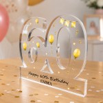 Personalised 60th Birthday Freestanding Plaque Gift For Women 