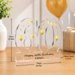 Personalised 60th Birthday Freestanding Plaque Gift For Women 