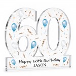 Personalised 60th Birthday Gift For Him Keepsake 60 Acrylic Sign