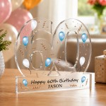 Personalised 60th Birthday Gift For Him Keepsake 60 Acrylic Sign