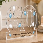Personalised 60th Birthday Gift For Him Keepsake 60 Acrylic Sign