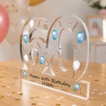 Personalised 60th Birthday Gift For Him Keepsake 60 Acrylic Sign