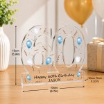 Personalised 60th Birthday Gift For Him Keepsake 60 Acrylic Sign