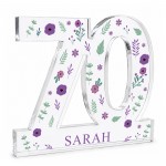 Personalised 70th Birthday Plaque Gifts For Women 70th Birthday 