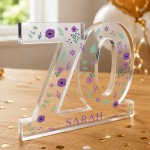 Personalised 70th Birthday Plaque Gifts For Women 70th Birthday 