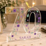 Personalised 70th Birthday Plaque Gifts For Women 70th Birthday 