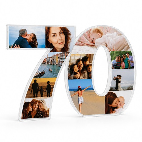 Personalised 70th Birthday Photo Block For Nan Grandma Grandad