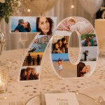 Personalised 70th Birthday Photo Block For Nan Grandma Grandad