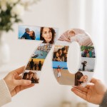 Personalised 70th Birthday Photo Block For Nan Grandma Grandad