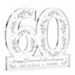 Personalised 60th Diamond Wedding Anniversary Plaque For Wife Personalised 60th Diamond Wedding Anniversary Plaque For Wife