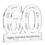 60th Diamond Wedding Anniversary Acrylic Plaque Gift Keepsake 60th Diamond Wedding Anniversary Acrylic Plaque Gift Keepsake